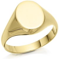 9ct Gold Oval Signet Ring - R3343-V