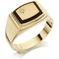 9ct Gold Heavyweight Onyx And Diamond Ring - R3709-Z1