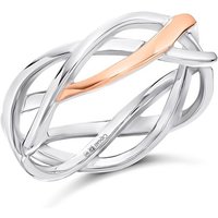 Clogau Silver And 9ct Rose Gold Eternal Love Weave Ring - R48171