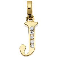 9ct Gold Cubic Zirconia Initial J - R5110