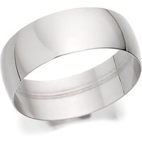 9ct White Gold D Shaped Wedding Ring - 7mm - R5517-R