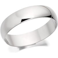 18ct White Gold Heavyweight D Shaped Wedding Ring - 5mm - R56221