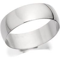 18ct White Gold Heavyweight D Shaped Wedding Ring - 7mm - R56227