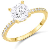 9ct Gold Cubic Zirconia Claw Set Ring - R6121