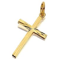9ct Gold Diamond Cut Cross - 23mm - R6310