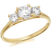 9ct Gold Cubic Zirconia Trilogy Ring - R6513-R