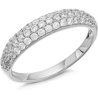 9ct White Gold Cubic Zirconia Band Ring - R6530-Q