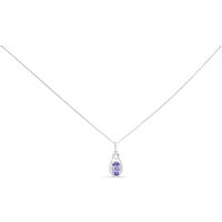 9ct White Gold Tanzanite Heart Twist Necklace - R83100