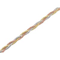 9ct Three Colour Gold 3mm Wide Plaited Herringbone Necklet - 17in - R9509