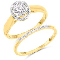 9ct Gold Diamond Engagement And Wedding Ring Set - 20pts - S3264-Q