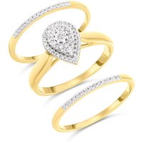 The Bridal Suite 9ct Gold Diamond Engagement, Wedding And Half Eternity Ring Set - 1/4ct - S3273-L