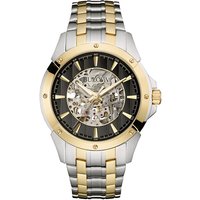 Bulova 98A146 Two Tone Automatic Skeleton Dial Bracelet Watch - W09301