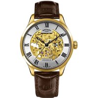 Rotary GS02941/03 Vintage Skeleton Brown Strap Watch - W13137