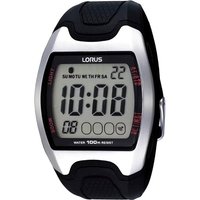 Lorus R2327CX9 LCD Chronograph Alarm Black Resin Strap Watch - W1684