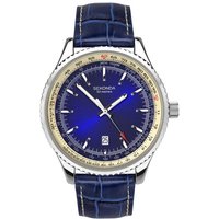 Sekonda 1575 Blue Dial Leather Strap Watch - W31272