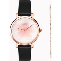 Sekonda 49082 Black Strap Watch And Bracelet Gift Set - W32489