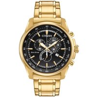 Citizen AT2372-50E Gold Tone Eco-Drive Chronograph Bracelet Watch - W38113
