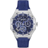 HUGO 1530375 Grail Skeleton Blue Silicone Strap Watch - W45415