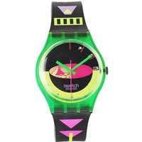 Swatch Sandy Mountains 1990 Collectable Black Strap Watch- GG105 - Z4328