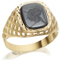 9ct Gold Gentleman's Haematite Intaglio Signet Ring - Size Z+3 Only - Z50656