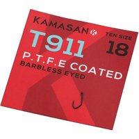 Kamasan T911 Eyed Barbless PTFE Hooks - 14