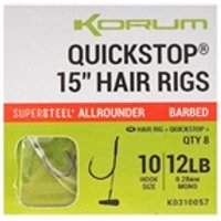 Margin Fishing for Carp UK: How to Catch Carp at Close Range 4 Korum 15" Big Fish Hair Rigs W/Quickstops - Sz10 Barbed