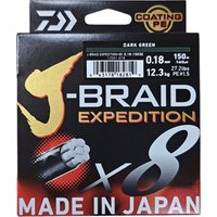 Daiwa J-Braid Expedition X8 Dark Green 150m - 0.24mm 49lb/22.2kg