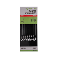 Korum Banded Hair Rigs Barbed 4 inch - Size 8 14lb