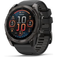 Garmin Fenix 8 Amoled 51mm, Sapphire Carbon Gray DLC Titanium - Black/Pebble Grey Silicone Strap