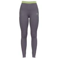 Odlo Women's Performance Wool 150 Base Layer Bottom Gray Ridge Melange - Shadow Lime