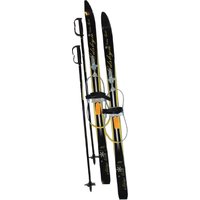 Edsbyn Kids' Ski Set with Cable Binding+Poles Black/yellow