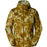 The North Face Men's Mountain Athletics Printed Hooded Wind Jacket Amber Green Painted Mountains Print