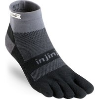 Injinji Men's Run Midweight Mini-Crew Black Gray