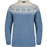 Gridarmor Women’s Snøkrystall Round Neck Ullgenser Light Blue/White