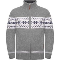 Gridarmor Men's Snøstjerne Full Zip Ullgenser Mid Grey Melange