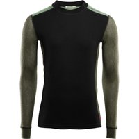 Aclima Men's WoolNet Hybrid Crew Neck Jet Black/Olive Night/Dill