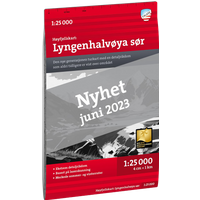 Calazo förlag Høyfjellskart Lyngenhalvøya sør 1:25.000 NoColour