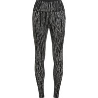 Icebreaker Women's Merino 260 Tech Vertex High Rise Leggings Delta Lines AOP Black/Snow