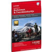 Calazo förlag Høyfjellskart Breheimen & Tverrådalskyrkja 1:25 000 NoColour