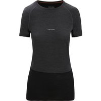 Icebreaker Women's 125 Zoneknit™ Short Sleeve Crewe Jet Heather/Black/Metro Heather/Cb