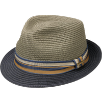Stetson Licano Toyo Trilby Straw Hat Navy
