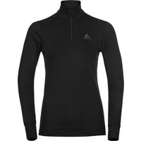 Odlo Women's Active Warm Eco Half-Zip Turtleneck Base Layer Top Black