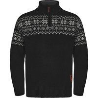 Gridarmor Men's Snøkrystall Half Zip Ullgenser Black/White