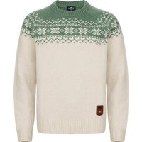 Gridarmor Women’s Snøkrystall Round Neck Ullgenser White/green