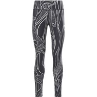 Reebok Women's Lux Perform Nature Grown Print Mid-Rise Leggings Black