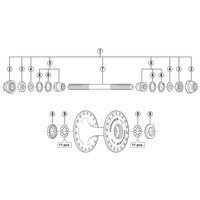 Freewheel Shimano Spares HB-7600 complete axle assembly - 142 mm | Extra 10% off for BC Members, money back guarantee + FREE Delivery options & Returns