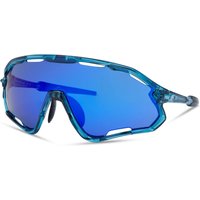Freewheel Madison Eyewear Code Breaker Crystal Gloss Blue Sunglasses - 3 Lens Pack - Blue Mirror / Amber / Clear | Extra 10% off for BC Members, money back guarantee + FREE Delivery options & Returns