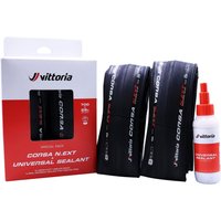 Freewheel Vittoria Corsa N.EXT 700x28c TLR Twin Pack with Sealant 80ml | Extra 10% off for BC Members, money back guarantee + FREE Delivery options & Returns