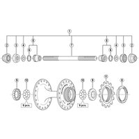 Freewheel Shimano Dura-Ace Track HB-7600 Track complete axle - 164 mm | Extra 10% off for BC Members, money back guarantee + FREE Delivery options & Returns