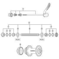 Freewheel Shimano Spares HB-RM66 complete hub axle, 108 mm | Extra 10% off for BC Members, money back guarantee + FREE Delivery options & Returns
